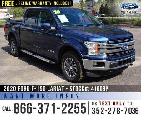 2020 FORD F150 LARIAT 4WD Camera, Touchscreen, Bluetooth for sale in Alachua, FL