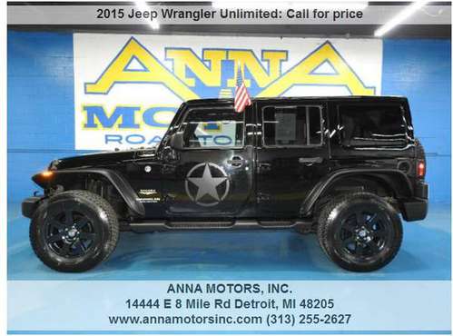 2015 JEEP WRANGLER UNLIMITED SAHARA 4X4, WE FINANCE W/$995*DN-CALL... for sale in Detroit, MI