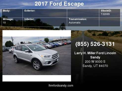 2017 Ford Escape Titanium Schedule a test drive today! for sale in Sandy, UT