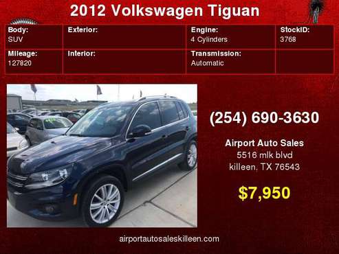 2012 Volkswagen Tiguan 4dr 4Motion!! NAV-ROOF!! WE BUY CARS! for sale in Killeen, TX