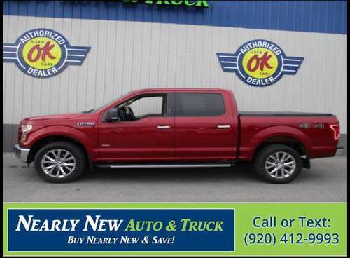 2015 Ford F-150 XLT 4X4 SuperCrew Eco Maroon Pickup - cars & trucks... for sale in Green Bay, WI