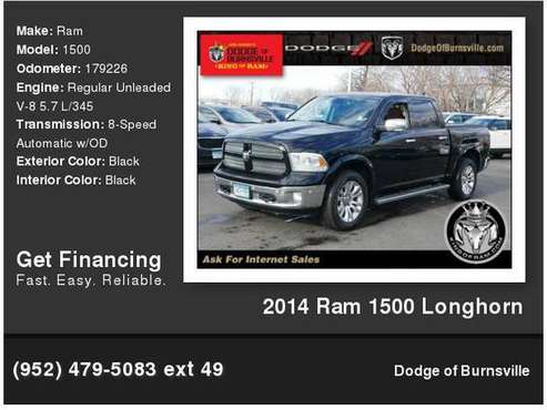 2014 Ram 1500 Longhorn - cars & trucks - by dealer - vehicle... for sale in Burnsville, MN