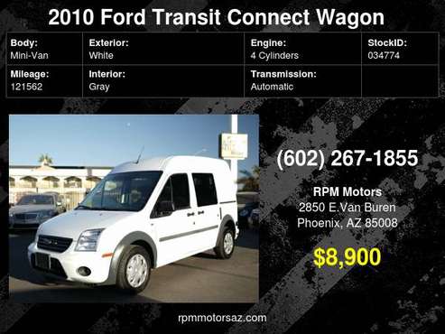 2010 Ford Transit Connect Wagon XLT - cars & trucks - by dealer -... for sale in Phoenix, AZ