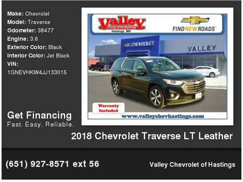 2018 Chevrolet Chevy Traverse LT Leather - cars & trucks - by dealer... for sale in Hastings, MN