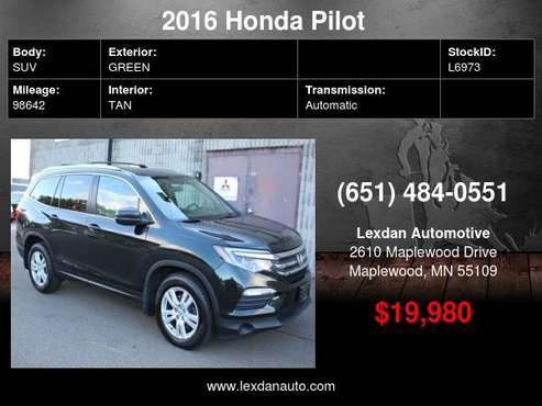2016 Honda Pilot LX AWD ONE OWNER with - cars & trucks - by dealer -... for sale in Maplewood, MN