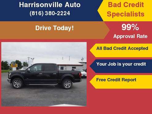 2015 FORD F-150 LARIAT CREW CAB 4X4 30 min South of KC for sale in Harrisonville, MO