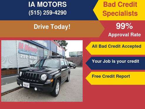 2016 JEEP PATRIOT LATITUDE *FR $499 DOWN GUARANTEED FINANCE... for sale in Des Moines, IA