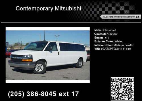 2017 Chevrolet Chevy Express 3500 LT 3500 - cars & trucks - by... for sale in Tuscaloosa, AL