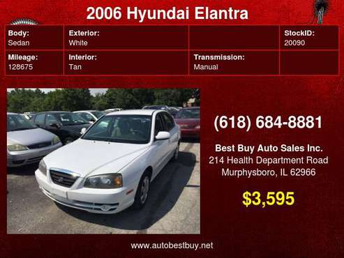 2006 Hyundai Elantra GLS 4dr Sedan Call for Steve or Dean - cars &... for sale in Murphysboro, IL