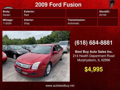 2009 Ford Fusion SE 4dr Sedan Call for Steve or Dean - cars & trucks... for sale in Murphysboro, IL
