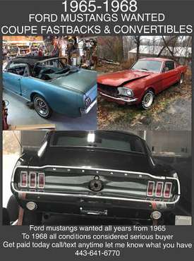 Classic Mustang Wanted 1965-1969 & Classic Chevy Corvettes - cars &... for sale in Rosedale, MD