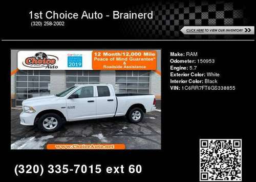 2016 RAM 1500 Express $799 DOWN DELIVER'S ! - cars & trucks - by... for sale in ST Cloud, MN