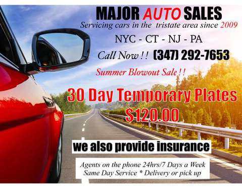 Temporary Plates FALL SPECIAL Temp Tags #Insurance #Registration for sale in NEW YORK, NY