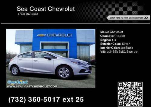 2018 Chevrolet Chevy Cruze LT Auto - - by dealer for sale in Ocean, NJ