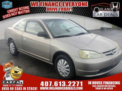 NO Credit Check Financing Low Down Payments 2003 Honda Civic bhph... for sale in Maitland, FL
