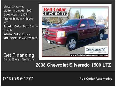 2008 Chevrolet Chevy Silverado 1500 LTZ - cars & trucks - by dealer... for sale in Menomonie, WI