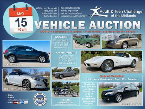 PUBLIC CAR AUCTION SAT MAY 15th (60 VEHICLES MUST SELL) - cars & for sale in Colfax, IA