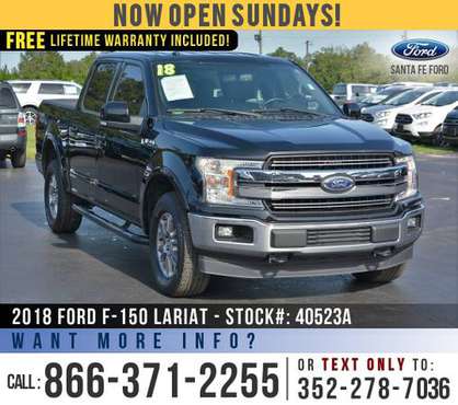 ‘18 Ford F150 Lariat 4WD *** SYNC, Leather Seats, Touchscreen *** -... for sale in Alachua, FL