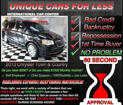 2013 Town & Country * Bad Credit * W/ $1500 Month Income OR $500... for sale in Lombard, IL