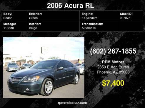 2006 Acura RL AWD - cars & trucks - by dealer - vehicle automotive... for sale in Phoenix, AZ