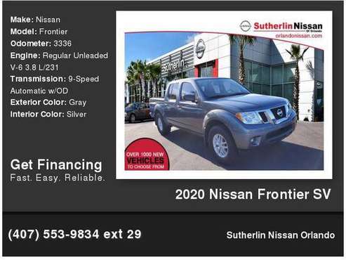 2020 Nissan Frontier Sv - cars & trucks - by dealer - vehicle... for sale in Orlando, FL
