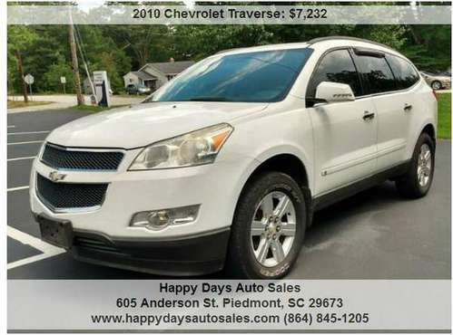 2010 Chevrolet Traverse 4D Sport Utility 3rd Row, Sunroof Warranty!!... for sale in Piedmont, SC