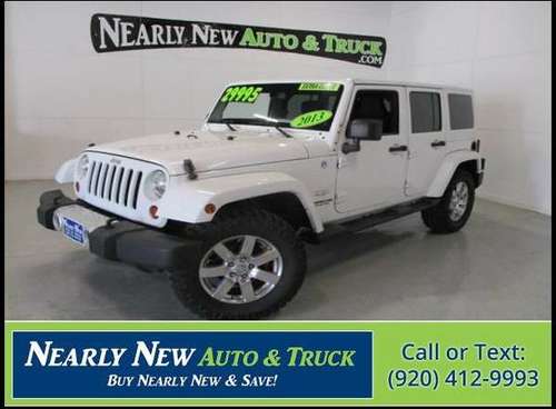 2013 Jeep Wrangler Unlimited Sahara White Convertible - cars & for sale in Green Bay, WI
