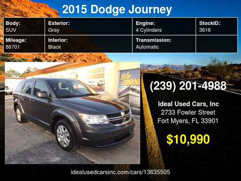 2015 Dodge Journey FWD 4dr American Value Pkg with Graphic Equalizer... for sale in Fort Myers, FL