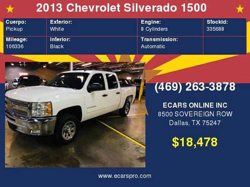 2013 Chevrolet Silverado 1500 2WD Crew Cab 143.5 TEXAS EDITION" LT No for sale in Dallas, TX