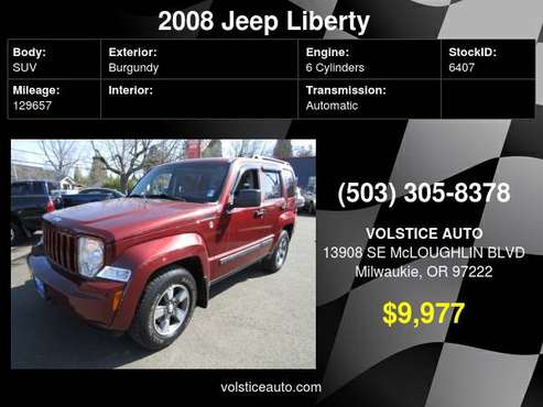 2008 Jeep Liberty 4X4 4dr Sport BURGANDY 1 OWNER 129K SO NICE ! for sale in Milwaukie, OR