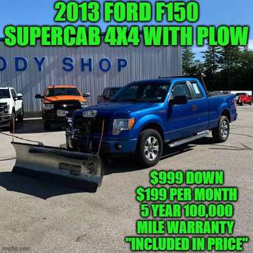 !!*2013 FORD F150 SUPERCAB XLT 4X4 PICKUP WITH PLOW*!! - cars &... for sale in Rowley, MA