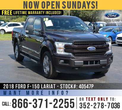 2018 Ford F150 Lariat 4WD *** Ecoboost, Push to Start, Leather Seats... for sale in Alachua, FL