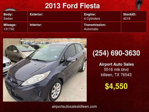 2013 Ford Fiesta 5dr HB SE - cars & trucks - by dealer - vehicle... for sale in Killeen, TX