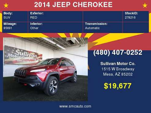 2014 JEEP CHEROKEE 4WD 4dr Trailhawk for sale in Mesa, AZ