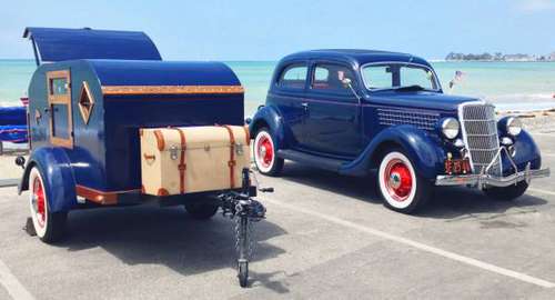 1935 Ford Tudor with matching Teardrop Trailer - cars & trucks - by... for sale in Seal Beach, CA