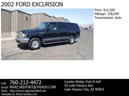 2002 FORD EXCURSION - - by dealer - vehicle automotive for sale in Lake Havasu City, AZ
