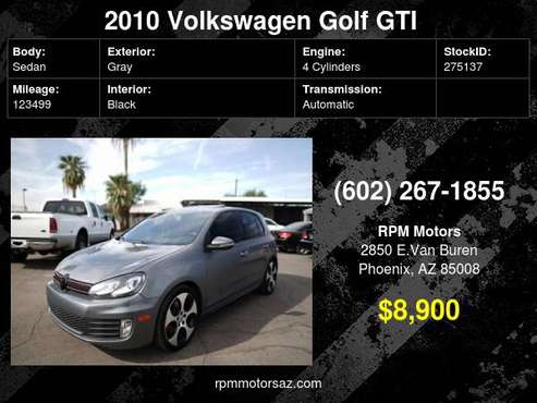 2010 Volkswagen Golf GTI DSG - cars & trucks - by dealer - vehicle... for sale in Phoenix, AZ