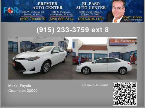 2019 Toyota Corolla - Payments AS LOW AS $299 a month - 100%... for sale in El Paso, TX