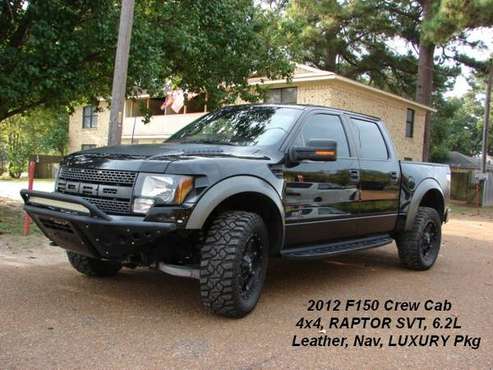 2012 F150 Crew Cab, 4x4, SVT RAPTOR, Where to the many options for sale in Quitman, TX