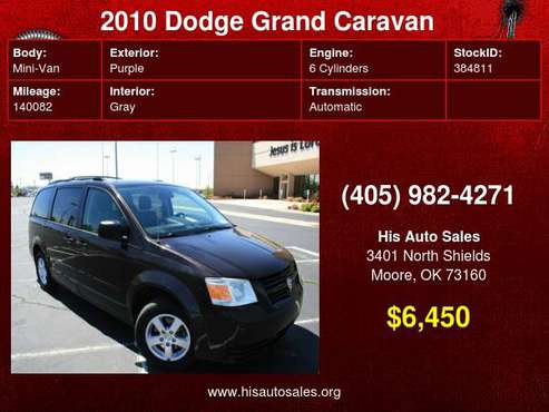 2010 Dodge Grand Caravan 4dr Wgn Hero - - by dealer for sale in MOORE, OK