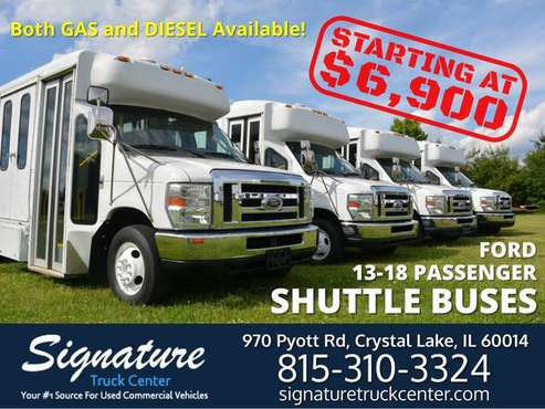 13-18 Passenger Ford Paratransit Shuttle Buses - BOTH GAS & DIESEL -... for sale in Crystal Lake, IL