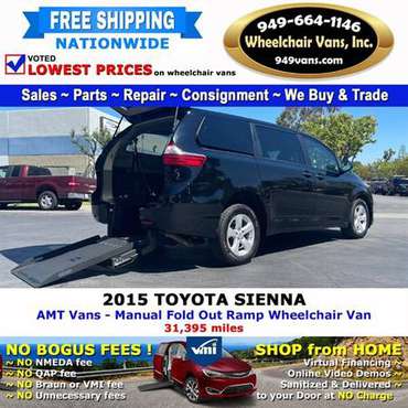 2015 Toyota Sienna L Wheelchair Van AMT Vans - Manual Fold Out Ramp for sale in TX