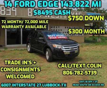 2014 FORD EDGE SE for sale in Lubbock, TX