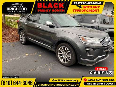 2018 Ford *Explorer* *Platinum* *4WD!* *4 WD!* *4-WD!* FOR ONLY... for sale in Brighton, MI