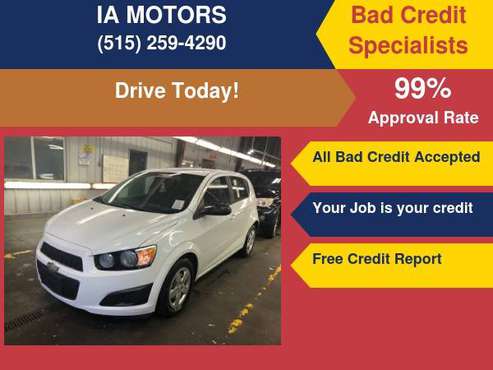 2013 CHEVROLET SONIC *FR $499 DOWN GUARANTEED FINANCE *EVERYONE IS... for sale in Des Moines, IA