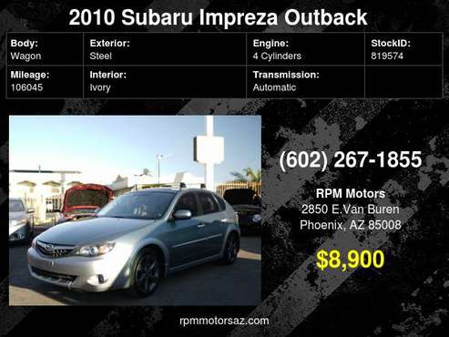 2010 Subaru Impreza Outback Sport AWD - cars & trucks - by dealer -... for sale in Phoenix, AZ
