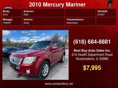 2010 Mercury Mariner Premier V6 AWD 4dr SUV Call for Steve or Dean for sale in Murphysboro, IL