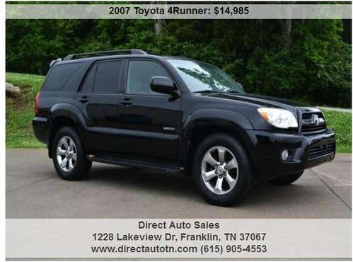 2007 Toyota 4Runner Limited - Clean Carfax, Southern, Leather for sale in Franklin, TN
