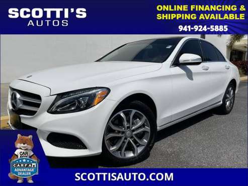 2015 Mercedes-Benz C-Class C 300 WHITE/BEIGE LEATHER PANO ROOF for sale in Sarasota, FL