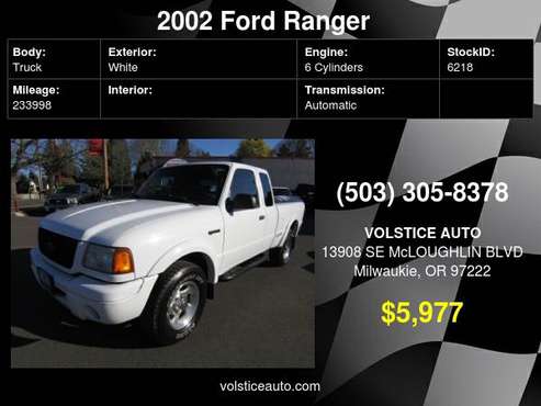 2002 Ford Ranger 4dr Supercab 4.0L 4X4 *WHITE* SUPER CLEAN MUST SEE... for sale in Milwaukie, OR